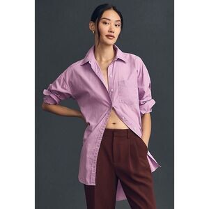 Anthropologie Lavender Button-Up Blouse